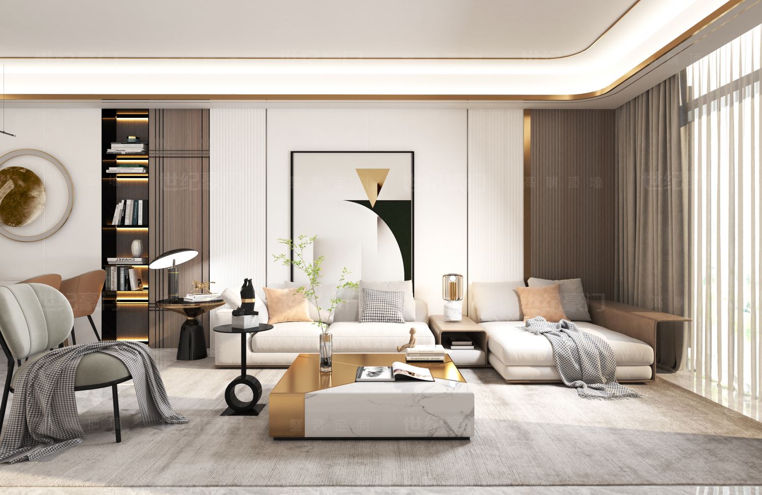 長城板-2時尚白，拉絲直木，HM—U10，8.8公分青銅金金屬裝飾框.jpg
